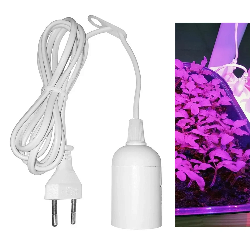 14999 Патрон DORI E27, подвесной со шнуром 2м и вилкой, белый