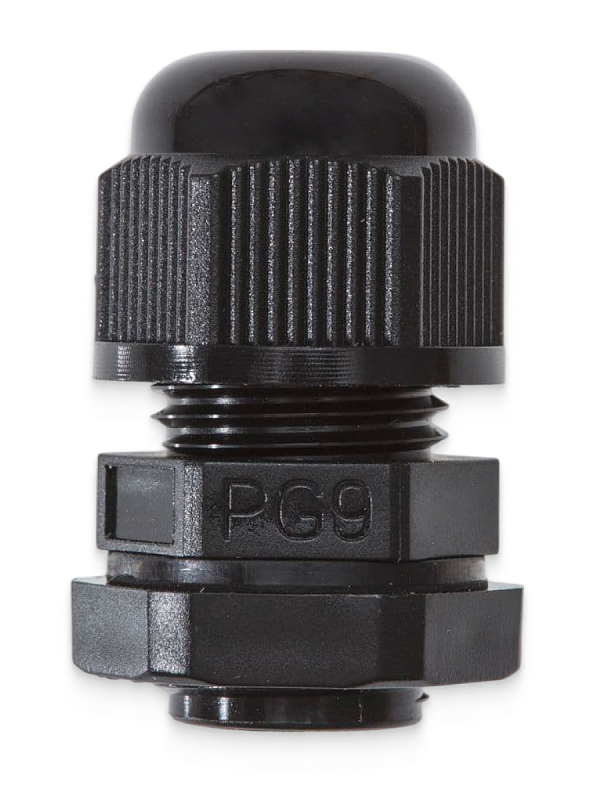 52269 Сальник PG 9 Черный диаметр проводника 4-8мм IP54 (4шт/бл.)