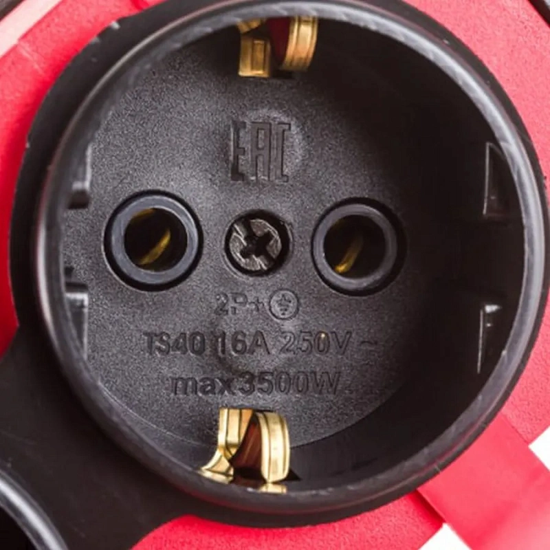 2464 Колодка ОУ 2-ая каучук с/з 16A IP44 красная