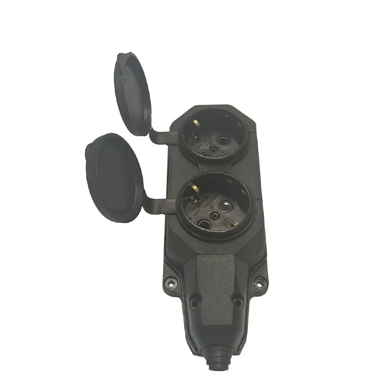 65469 Колодка 2 гнезда с/з c крышкой каучуковая