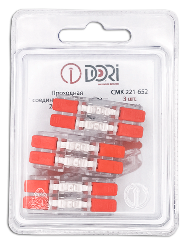 50739 Соединительная клемма проходная СМК 221-652, 3 шт в блистере
