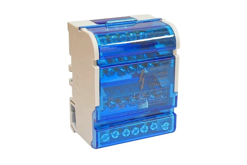 45021 Нулевая шина на Din-рейку в корпусе (4 шины по  7 отв.)