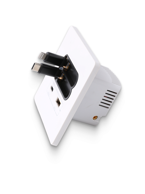 53303 Зарядное устройство DORI 2 кабеля Type-C + USB-A + Type-C, белый