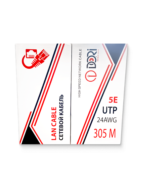 52504 Кабель UTP4 cat.5e (24 AWG) 4x2x0,51 CU серый (305м), шт