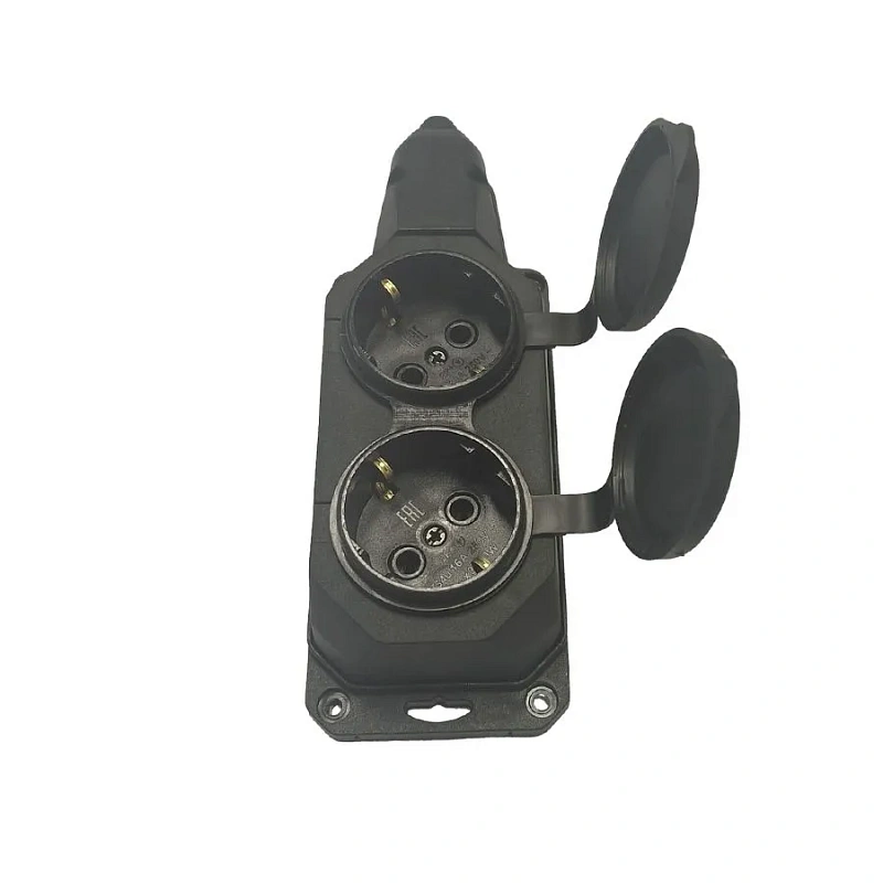 65469 Колодка 2 гнезда с/з c крышкой каучуковая