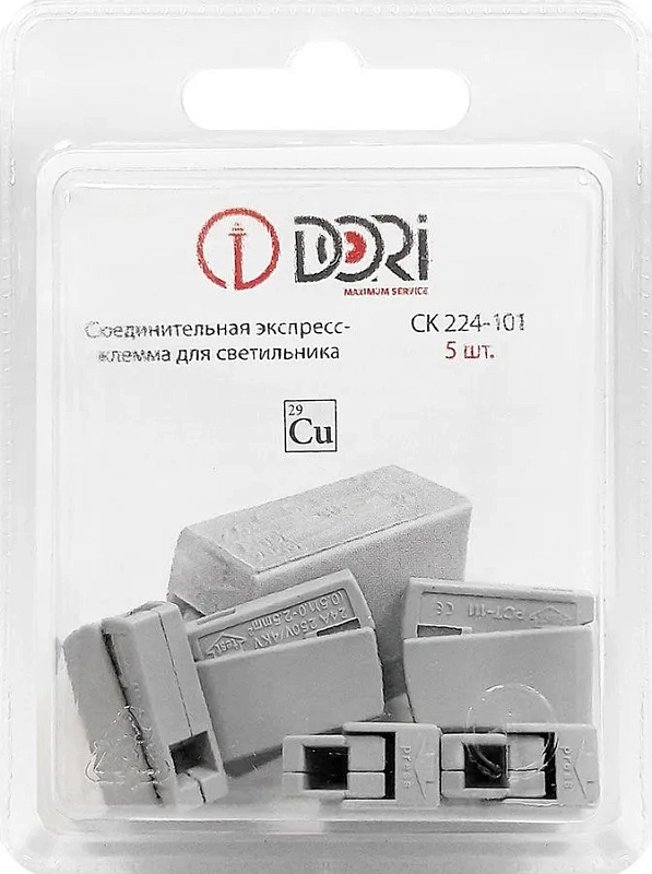 47186 Соединительная экспресс-клемма Dori (СК224-101) 1-проводная 5 шт. NEW