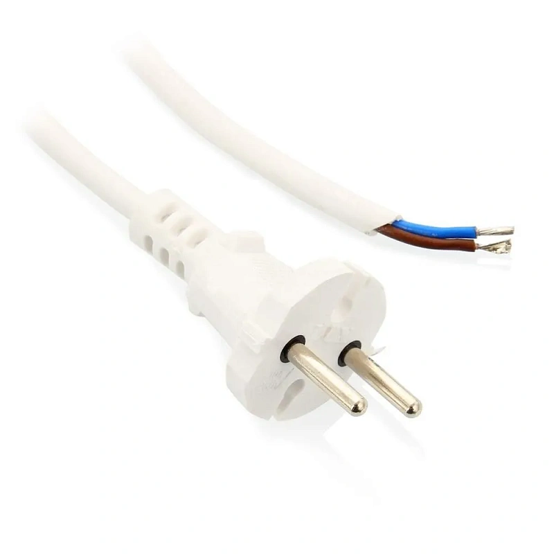 41467 Шнур ПВС 2х0,75 с вилкой  белый 5 м