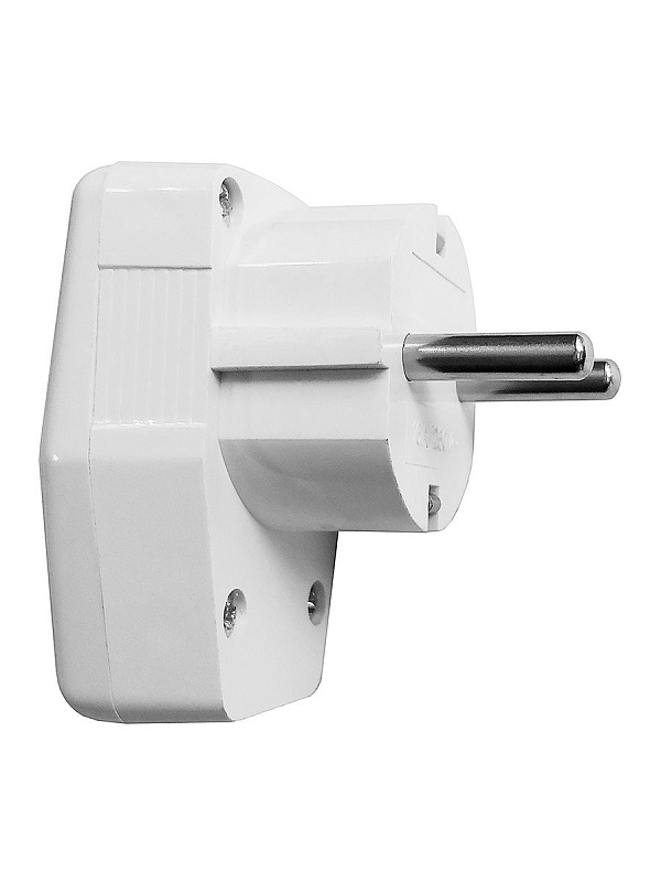 46288 Вилка DORI с выключателем угловая с/з, белая