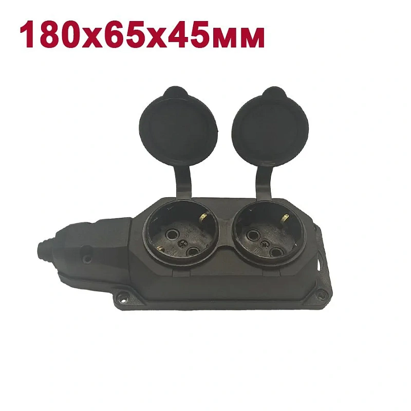 65469 Колодка 2 гнезда с/з c крышкой каучуковая