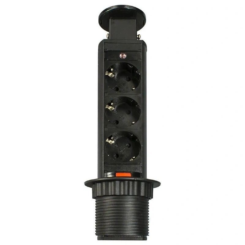 16948 Блок розеток выдвижной вертикальный POP UP Compact, 3 USB, черный