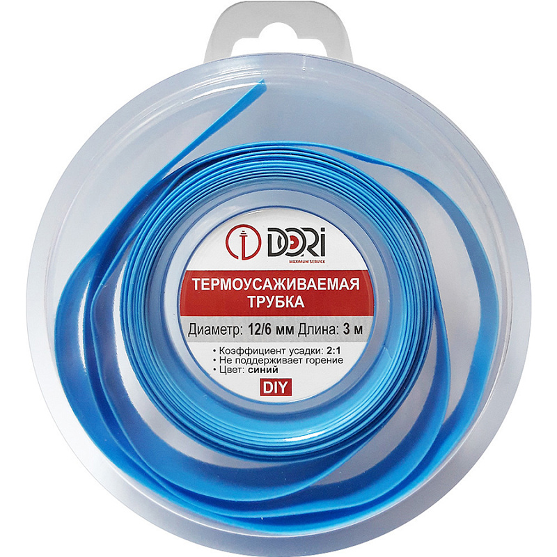 49821 Термоусаживаемая трубка ТУТ 12/6, ролл 3м, синяя