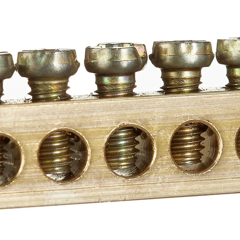 41276 Нулевая шина на 2-х угловых изоляторах, (10 отв.) (1шт)