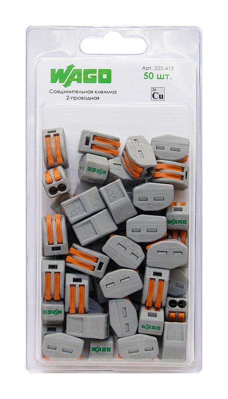 2650 Соединительная клемма 2-проводная (222-412) 50 шт.