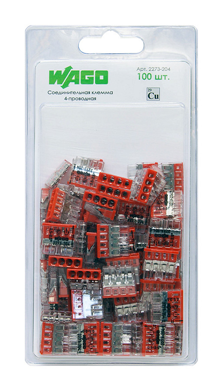 2667 Соединительная клемма 4-проводная (2273-204) 100 шт.