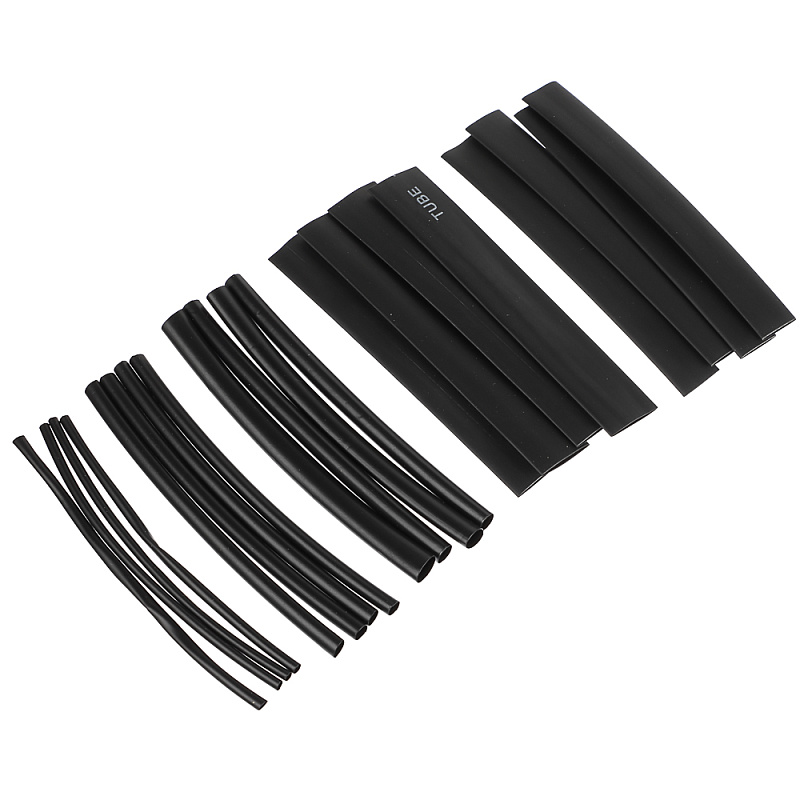 50241 Набор термоусаживаемая трубка ТУТ, универсальный чёрный 20 шт, 100мм
