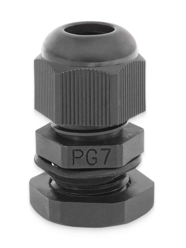 52252 Сальник PG 7 Черный диаметр проводника 2.5-7мм IP54 (4шт/бл.)