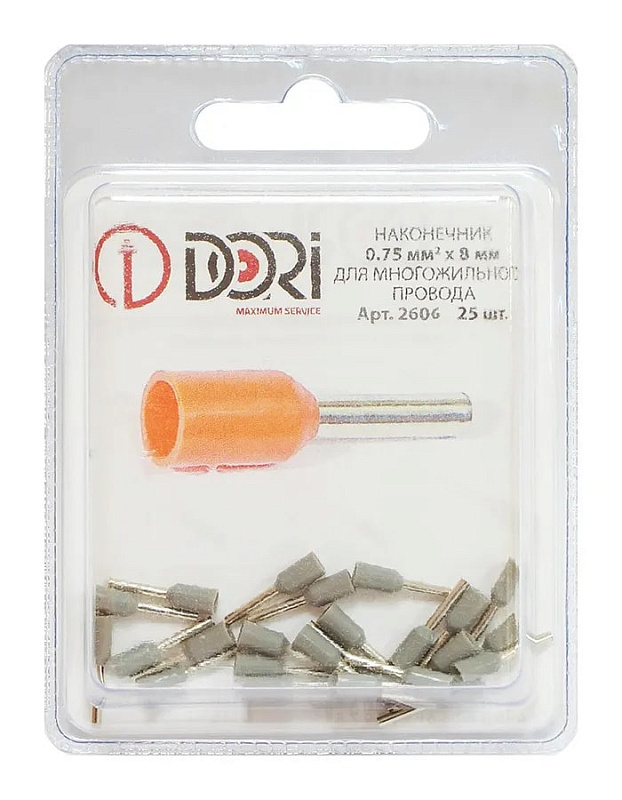 2606 Наконечник штыревой НШВИ 0,75 мм2 (25 шт)